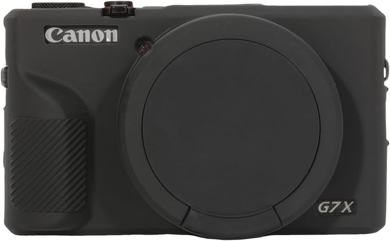 AEXUTDA Case for Canon Powershot G7X Mark III Digital Camera, G7X Mark iii Camera Silicone Case, Anti-Scratch Slim Fit Soft Skin, G7X Mark 3 Accessories with Detachable Lens Cover - Black - Image 1